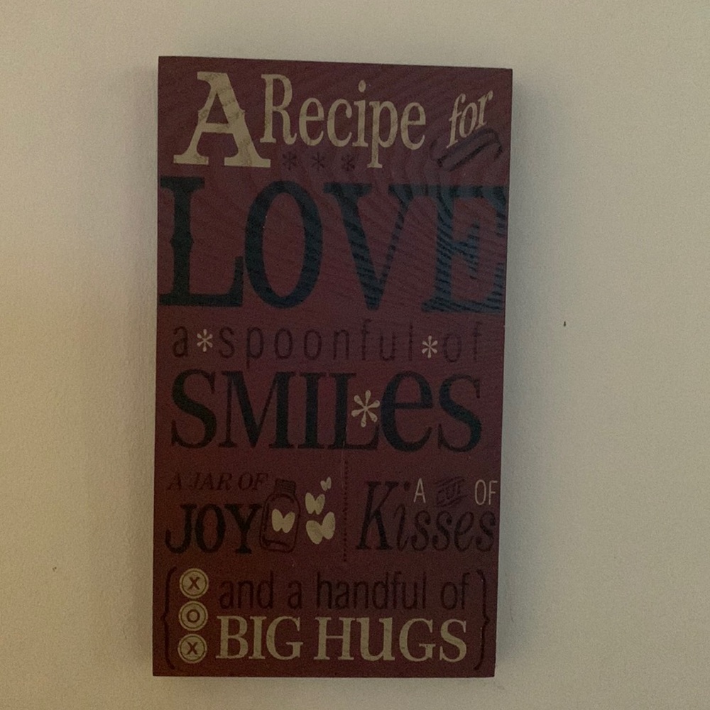 Wall Sign A Recipe for Love.